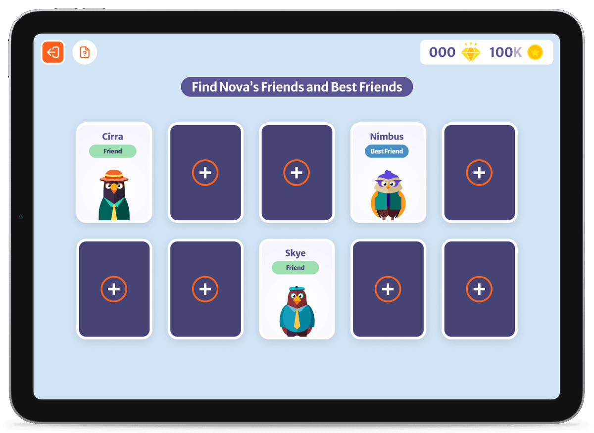 In-app quiz or interactive question reinforcing emotional skills