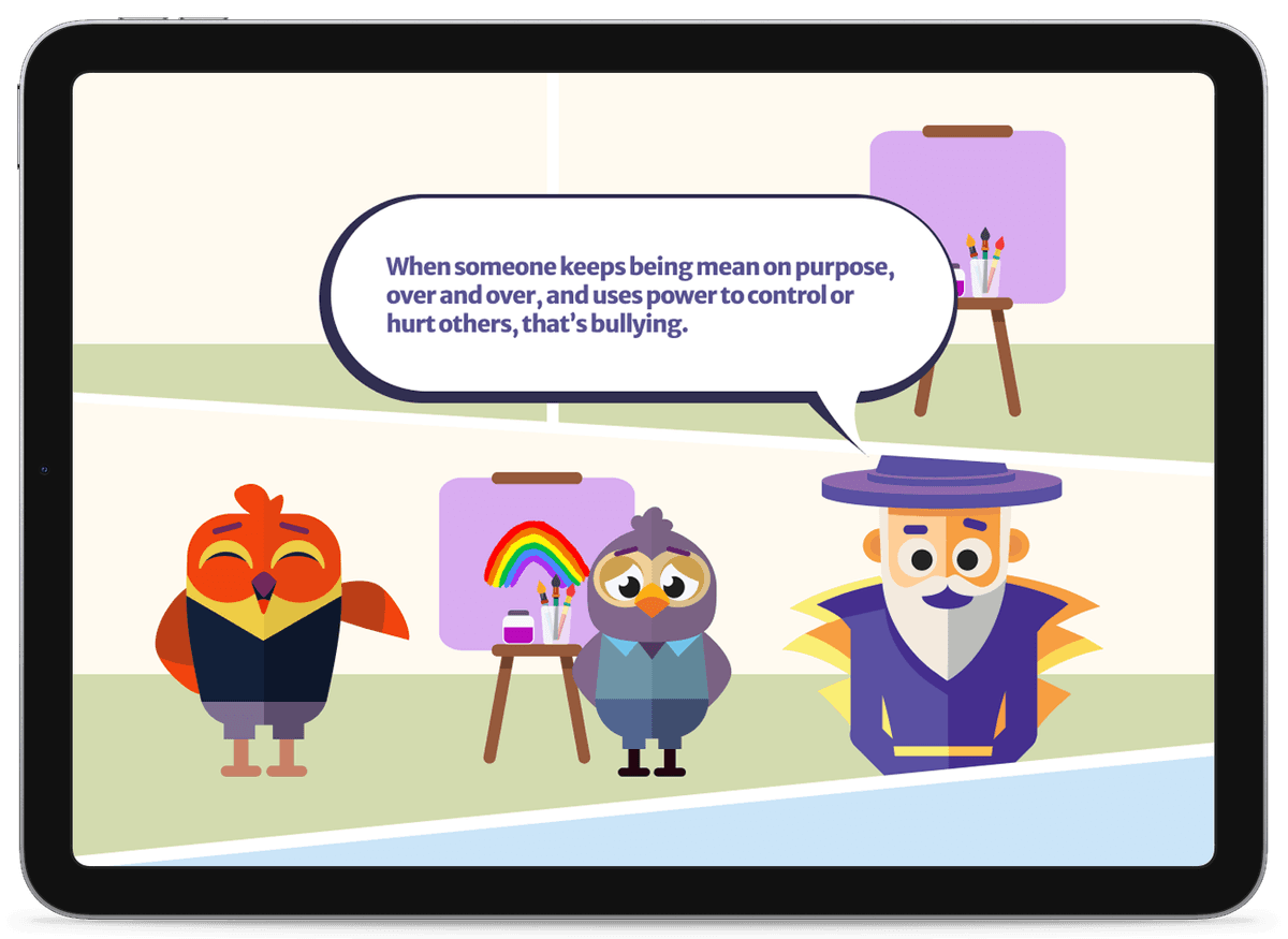 Lesson screen guiding kids to practice and apply what they've learned